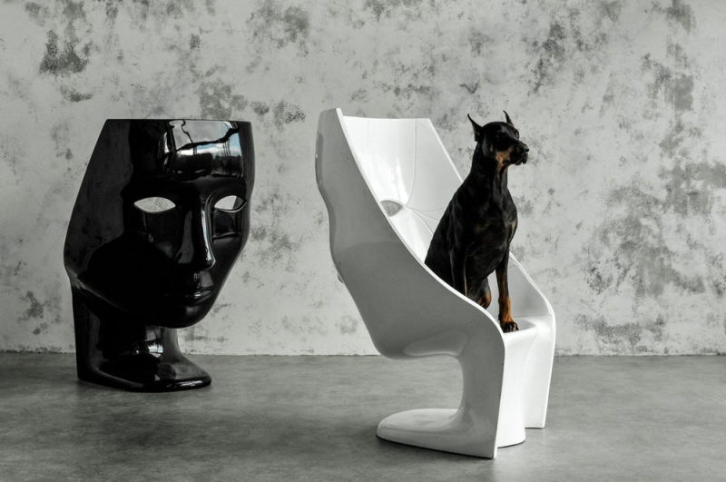Le fauteuil contemporain et design NEMO noir ou blanc pour une décoration d'artiste dans votre jardin à Nîmes