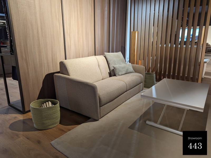 Canapé moderne et convertible en tissu beige pour votre salon contemporain et modulable près d'Uzès