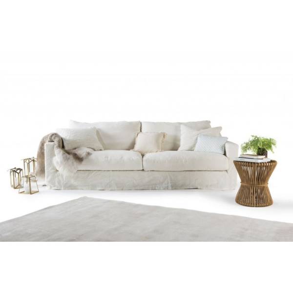 canapé en lin 3 places pour maison de vacances sur Nîmes proche de Montpellier