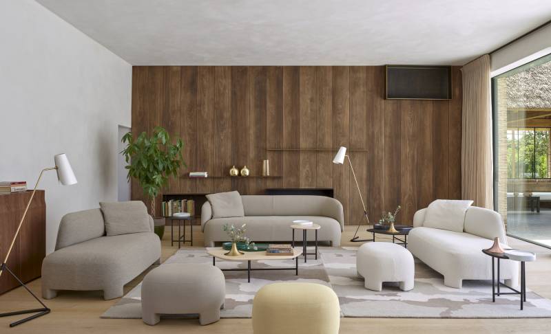 Canapé arrondi contemporain 3 places et 2 places près de Montpellier