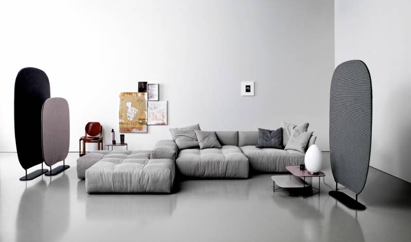 Canapé d'angle en cuir italien PIXEL chez Showroom443 à Nîmes