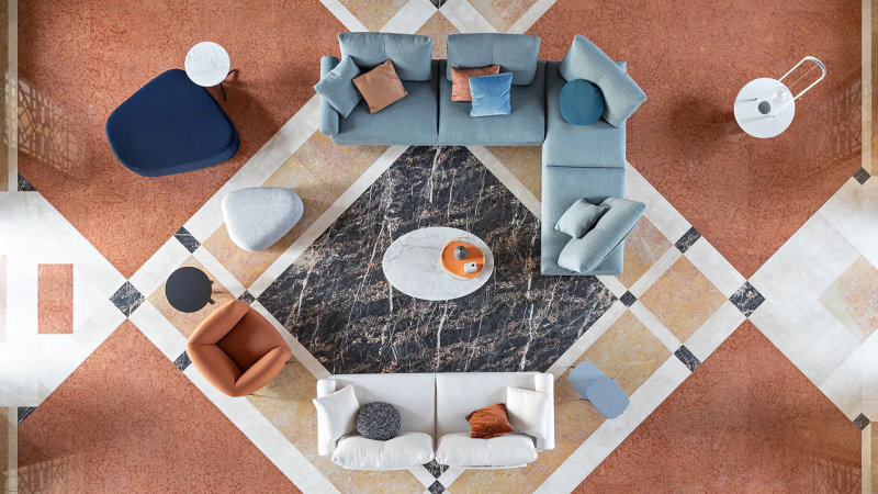 canapé d'angle pas cher limes new de saba italia chez Showroom443 à Nîmes