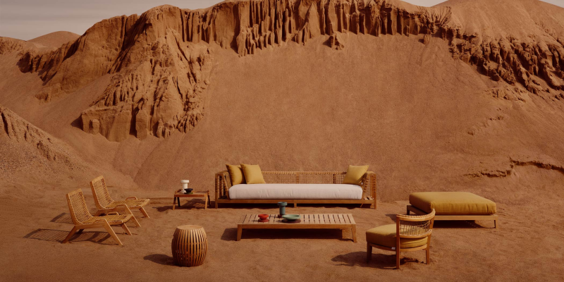 Fauteuil d'extérieur en bois Unopiù pour une décoration chaleureuse à Nîmes