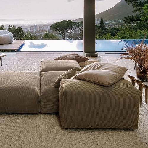 Zoom canapé modulable VETSAK en velours côtelé sur Nîmes proche de Montpellier